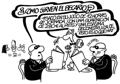 Viñeta de Forges sobre la explotación de los becarios.