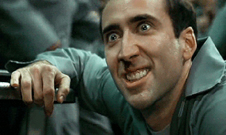 Nicolas Cage poniendo cara de grillado, su especialidad.